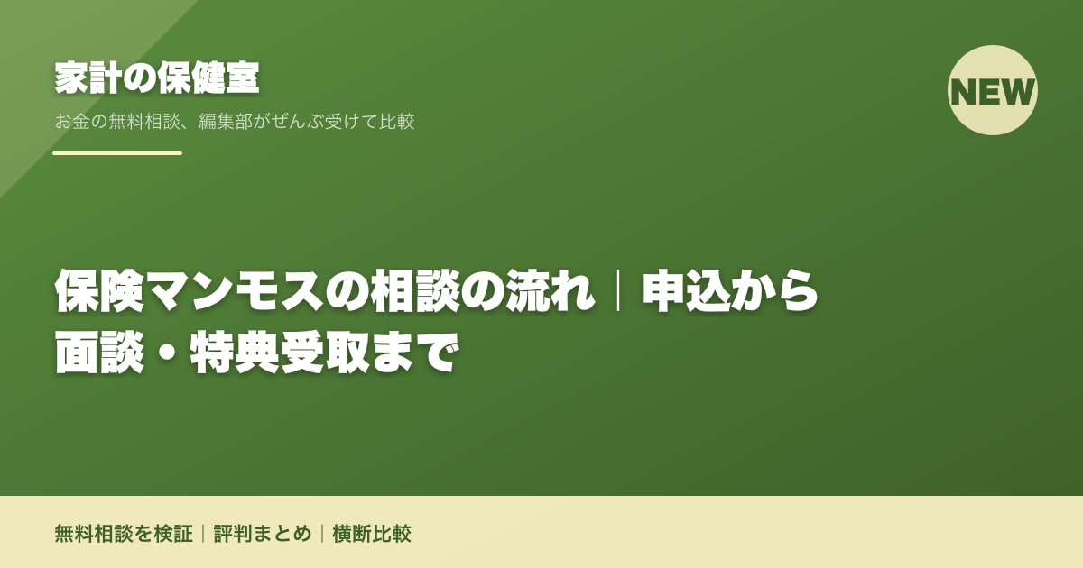 保険マンモスの相談の流れ|申込から面談・特典受取まで